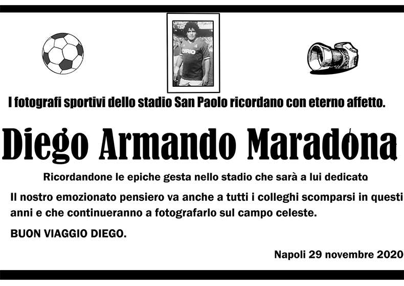 Napoli - Roma al San Paolo, con l'omaggio a Diego Maradona