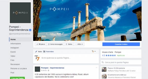 Pompei - La città antica sui social: boom di fan su Facebook, Twitter e Instagram