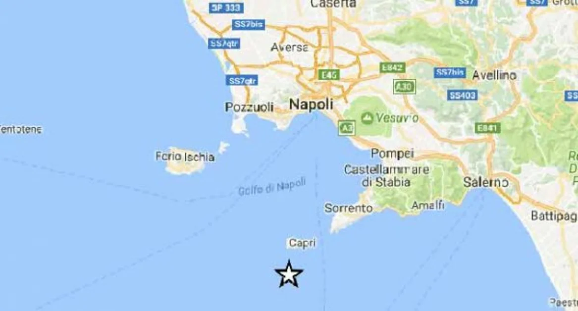 Capri (NA) - Scossa di terremoto al largo dell'Isola Azzurra