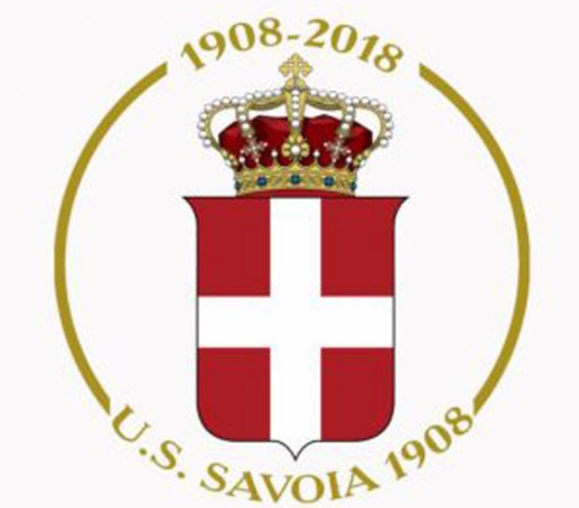 Nasce ufficialmente l'US Savoia 1908: Giovanni Rais diggì. Logo celebrativo dei 110 anni del club