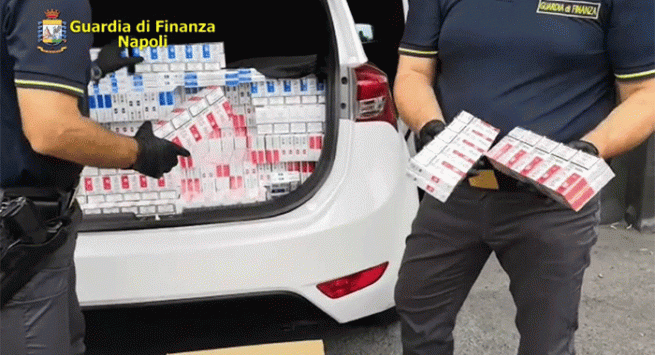 Sequestrati nel Vesuviano 246 kg di sigarette di contrabbando