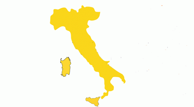 Misure antiCovid-19: tutta Italia zona gialla, nel weekend arancione