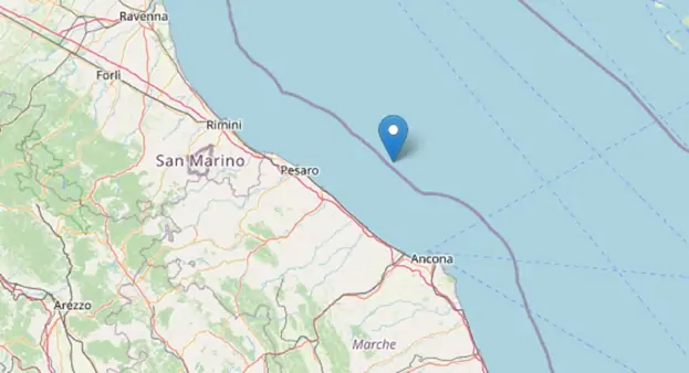 Nuova scossa di terremoto al largo delle Marche, magnitudo superiore a 3.0